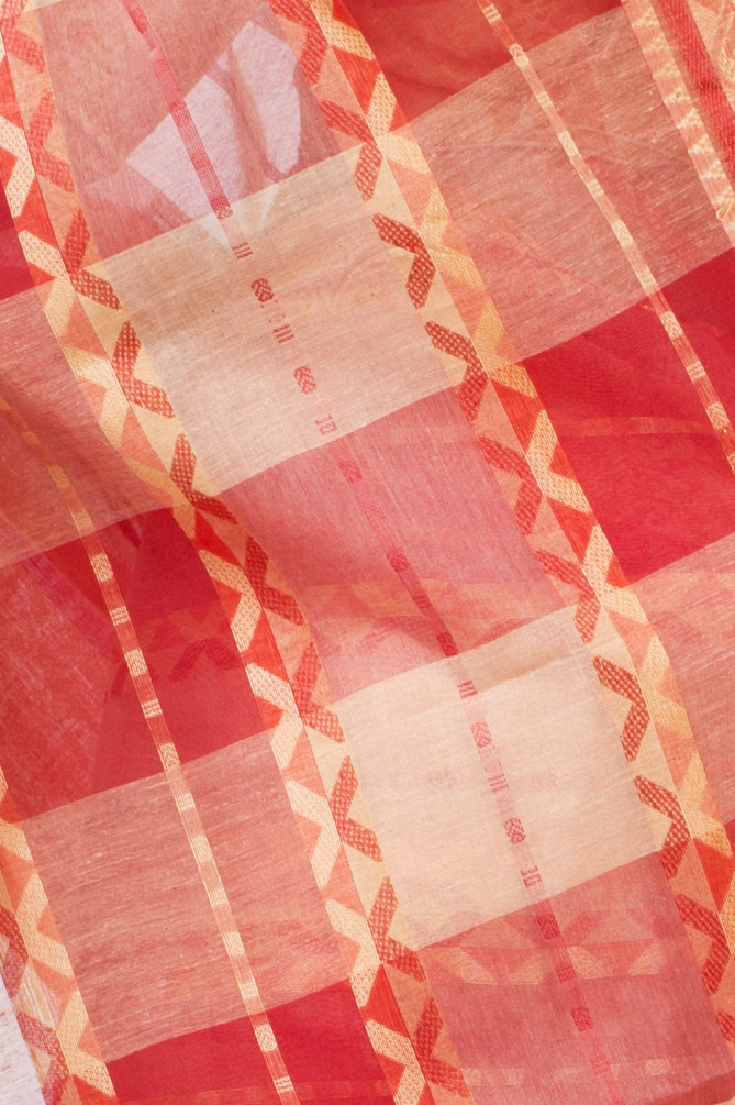 White Pure Cotton SonaJhuri Desiging Tant Saree (111)